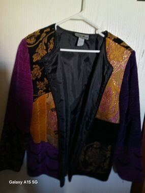 Indigo Moon Dress Jacket/ Patchwork & Embroidery
